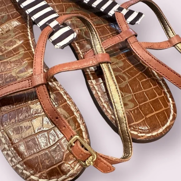 Sam Edelman Brown and Black Sandals with Chic Design - Picture 5 of 8